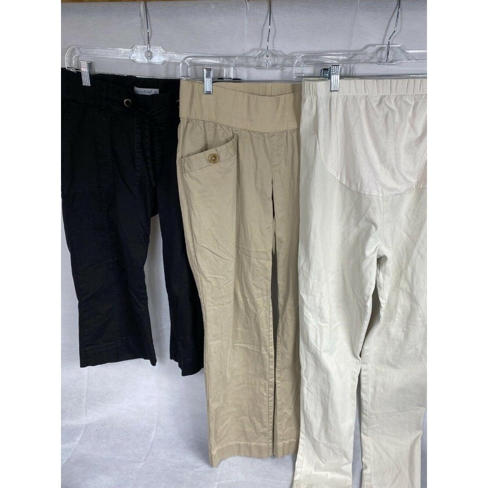 CUTE Maternity Pants lot of 3.  Capris, Khakis, Wo